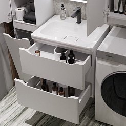 Style Line Мебель для ванной Марелла 60 Люкс Plus антискрейтч подвесная белая матовая – фотография-6